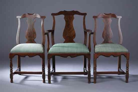 Appraisal: SET SIX EMPIRE STYLE MAHOGANY DINING CHAIRS In the Rhode