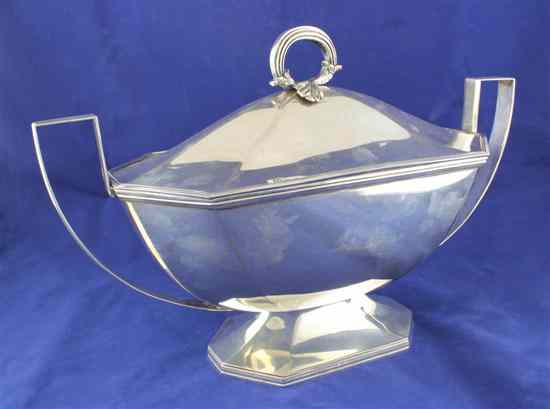 Appraisal: A mid th century Italian standard silver two handled octagonal