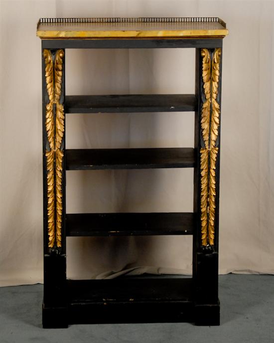 Appraisal: th C Neo-Classical Bookcase ebonized overall except faux marble top