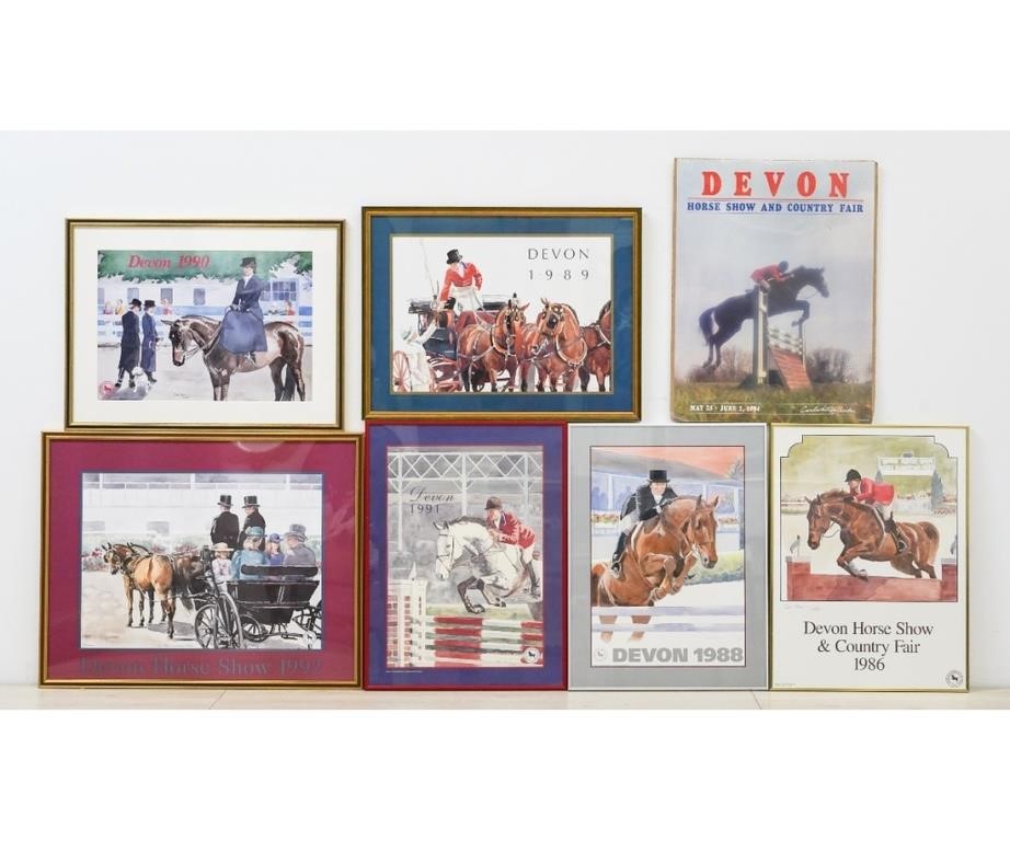 Appraisal: Seven Devon Horse Show posters years and all but are