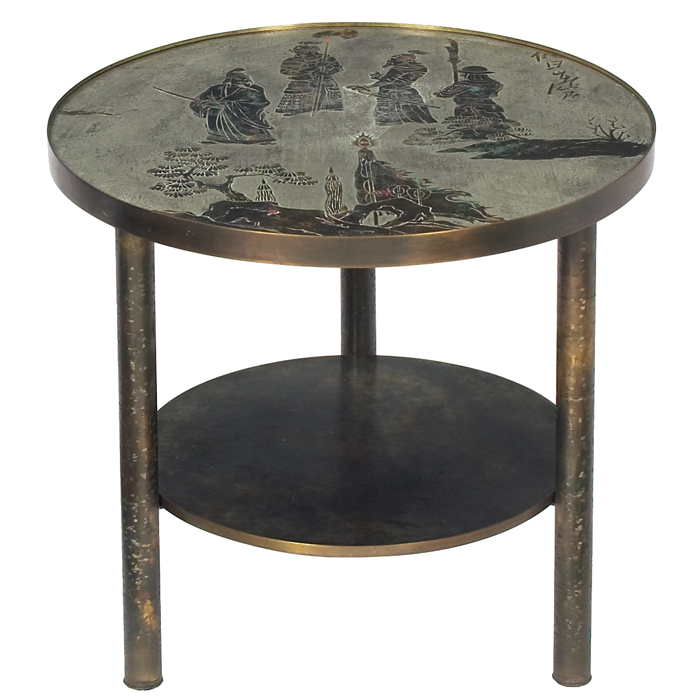 Appraisal: Philip Kelvin LaVerne Ming occasional table by LaVerne s round