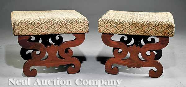 Appraisal: A Pair of American Classical Mahogany Footstools early th c