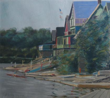 Appraisal: JOSEPH SWEENEY american b RIVER PASSAGE Pastel on paper x