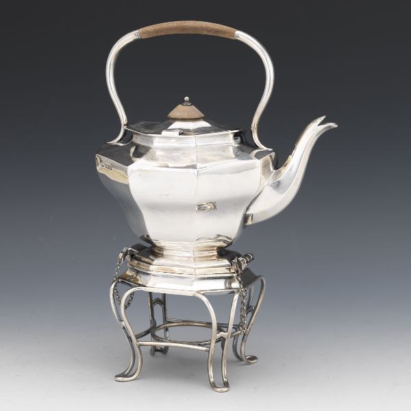 Appraisal: STERLING SILVER MAPPIN WEBB TEA KETTLE ON STAND x x