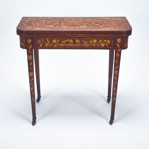 Appraisal: Dutch Walnut Marquetry Folding Games Table early th century on