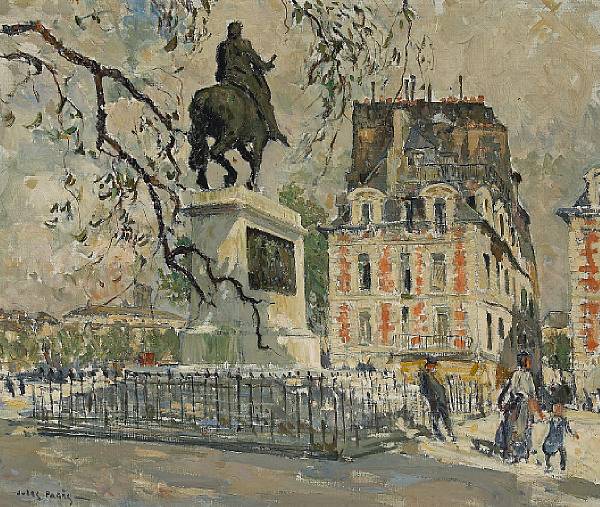 Appraisal: Jules Eug ne Pages American - Square du Vert Gallant