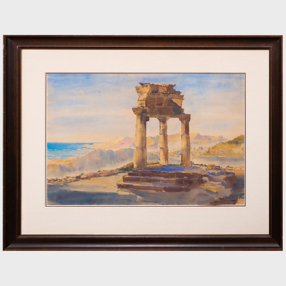 Appraisal: English School Temple of the Concordia Agrigento Watercolor on paper