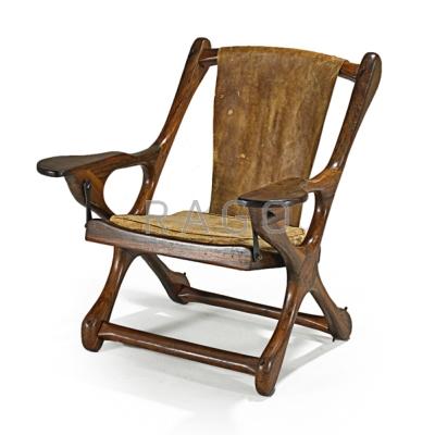 Appraisal: DON SHOEMAKER SENAL Sling Swinger rocking chair Mexico s Rosewood