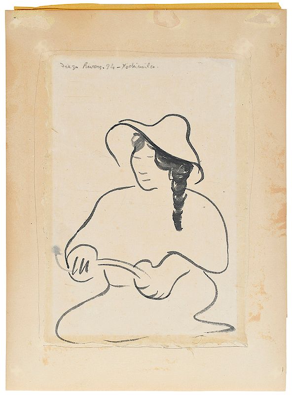 Appraisal: Diego Rivera Mexican Woman Working signed and inscribed upper left