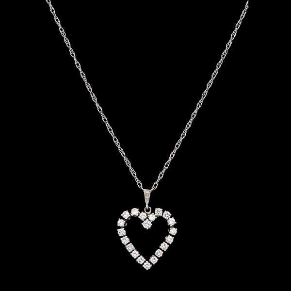 Appraisal: k Diamond Heart Pendant k white gold and diamond heart