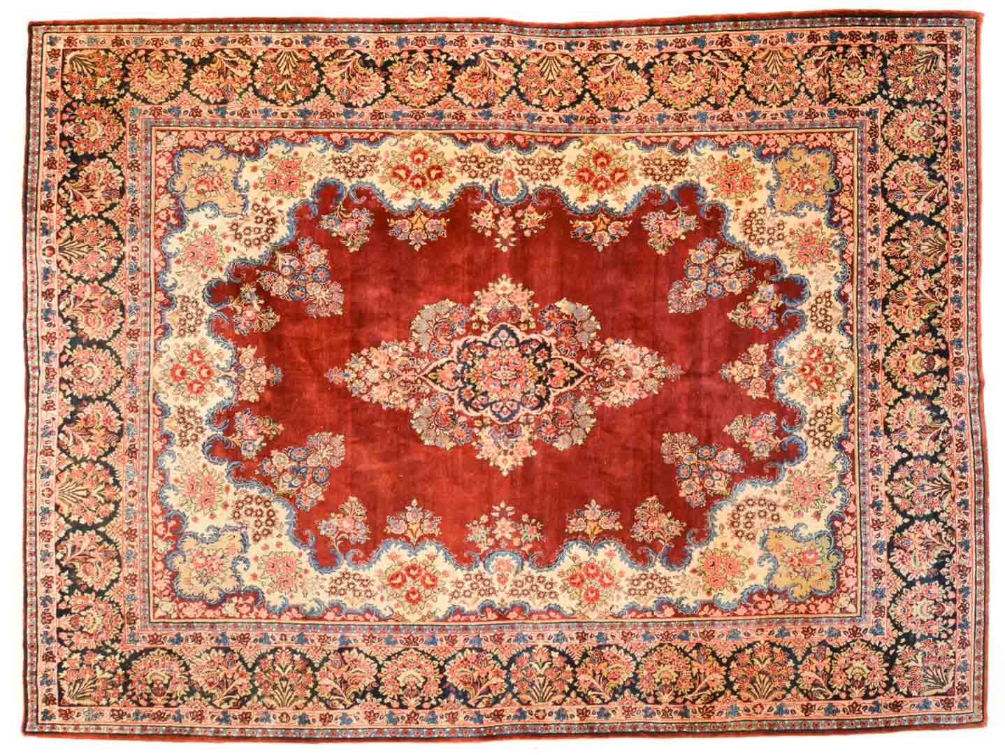 Appraisal: Persian Sarouk carpet approx x Iran circa Condition Edge wear