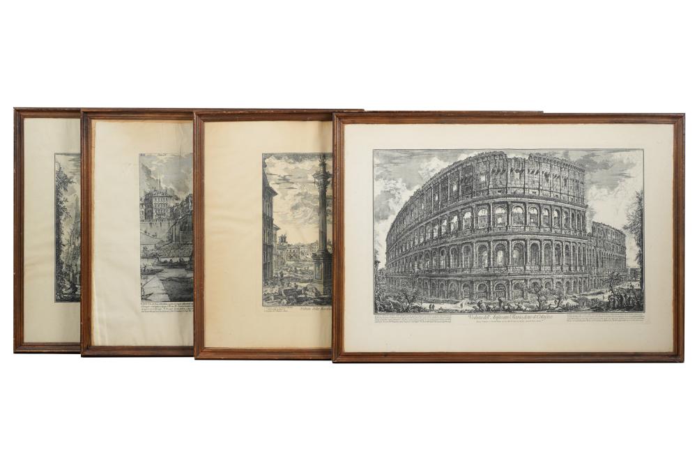 Appraisal: PIRANESI FOUR VIEWS OF ROMEeach etching comprising Santa Maria Maggiore