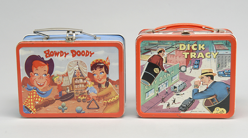 Appraisal: TWO VINTAGE COLORED LITHOGRAPHED LUNCHBOXES One depicts Howdy Doody and