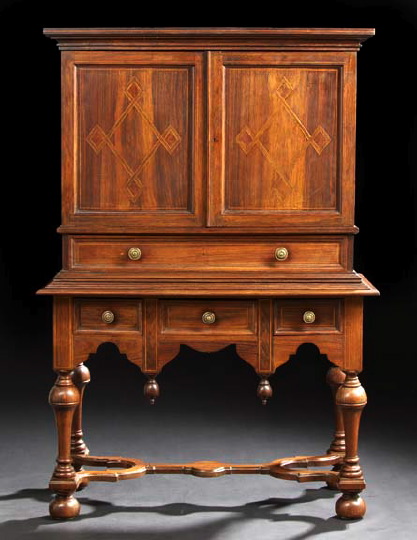 Appraisal: Dutch Colonial Rosewood Cabinet-on-Stand late th century in the William