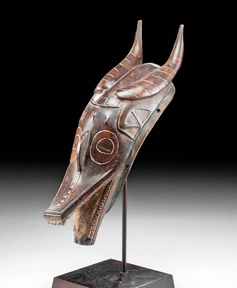 Appraisal: th C Ivory Coast Guro Wood Zamble Antelope Mask West