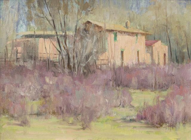 Appraisal: Framed oil painting on Masonite Taos House signed lower right