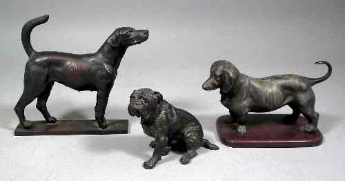 Appraisal: A bronze figure of a seated bulldog ins high a