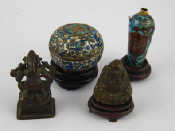 Appraisal: A miniature cloisonne enamelled bottle ht cm and globe shaped