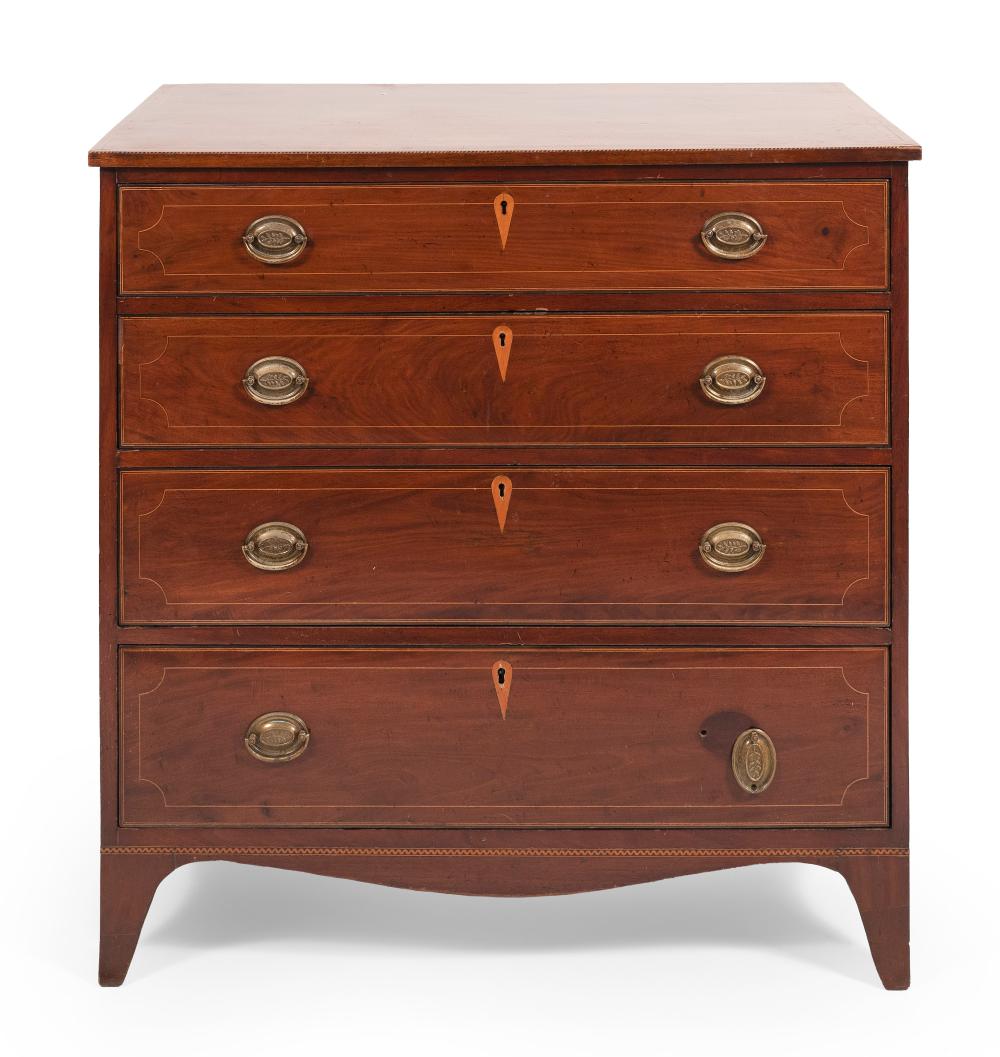 Appraisal: HEPPLEWHITE CHERRY CHEST OF DRAWERS POSSIBLY PENNSYLVANIA CIRCA HEIGHT WIDTH