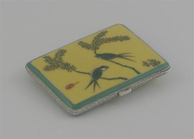 Appraisal: A continental cigarette case decorated on the front and back