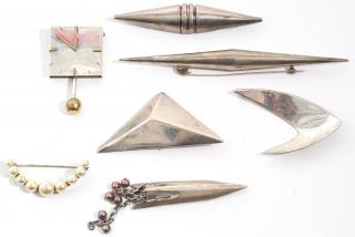 Appraisal: Modernist Silver Jewelry Articles incl Rebajes Vintage one Taxco and