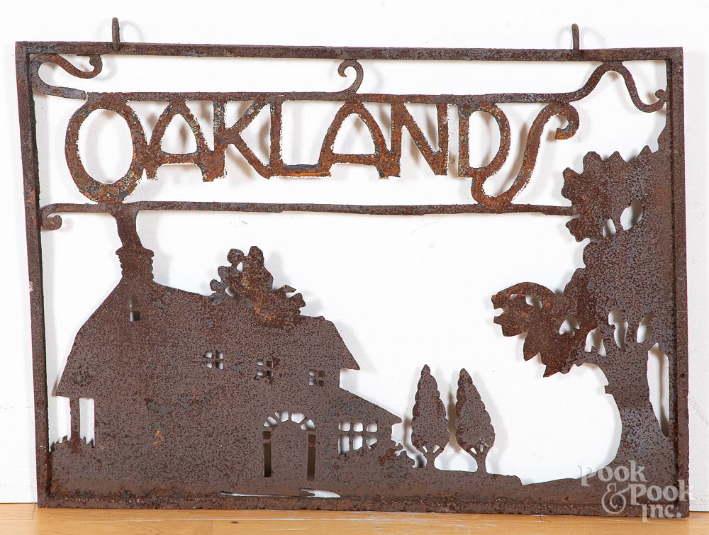 Appraisal: Sheet iron Oakland sign Sheet iron Oakland sign x Condition