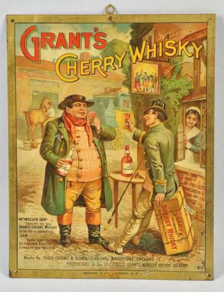 Appraisal: Tin Grant's Cherry Whiskey Sign British Circa to Nice color