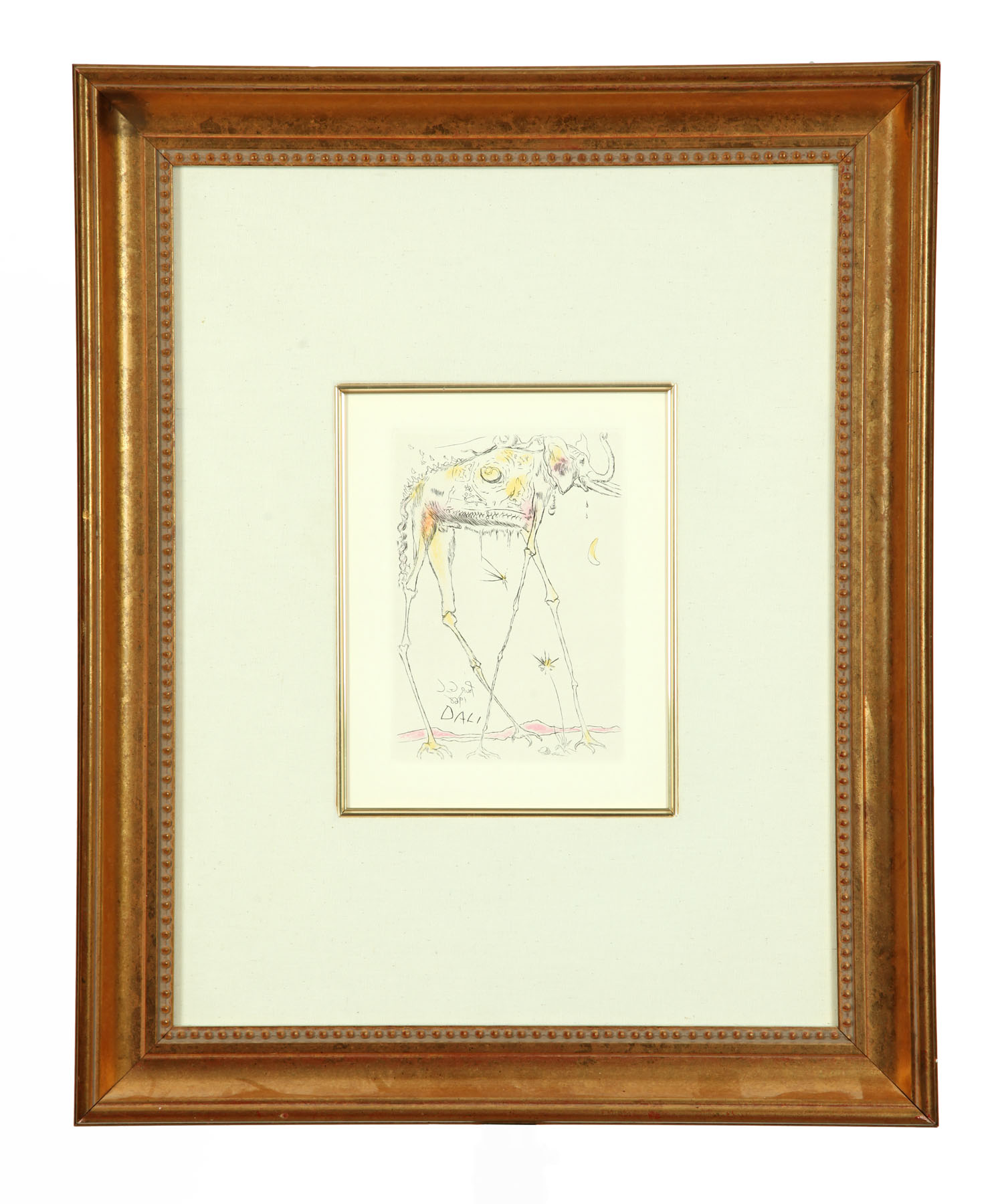 Appraisal: ELEPHANT BY SALVADOR DALI SPAIN FRANCE - Colored etching on