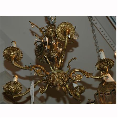 Appraisal: Rococo Style Gilt-Metal Five-Light Chandelier Estimate -