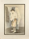 Appraisal: COLOR LITHOGRAPH - 'Behind the Screen' by Raphael Soyer NY