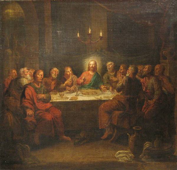 Appraisal: German School th Century The last supper oil on canvas