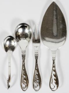 Appraisal: GEORG JENSEN STERLING DESSERT SET EARLY TH CENT GEORG JENSEN