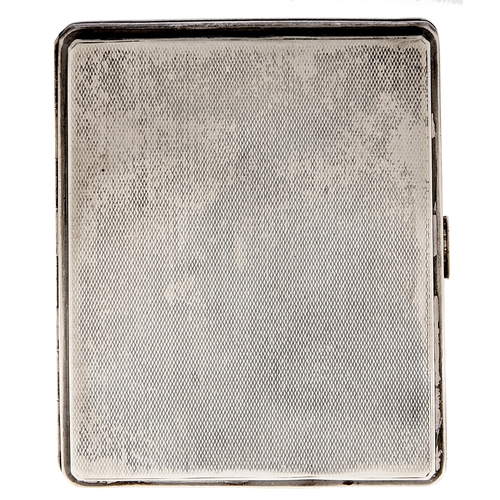 Appraisal: A George V silver cigarette case engine turned cm maker's