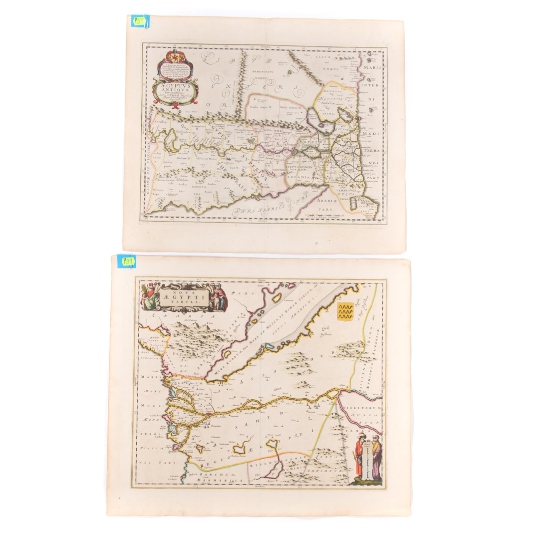 Appraisal: Two engraved and hand-colored maps of Egypt J Blaeu Nova