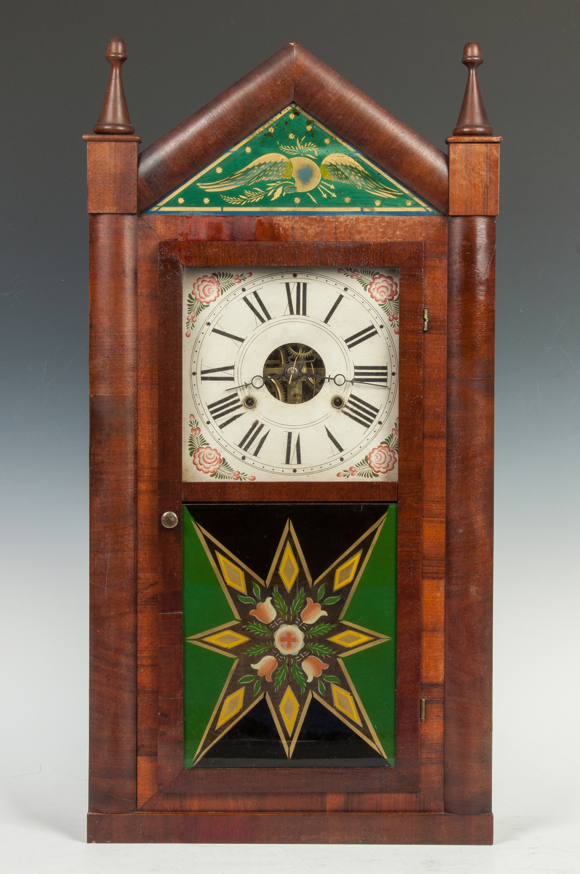 Appraisal: Seth Thomas Shelf Clock Mahogany case original eagle crest and