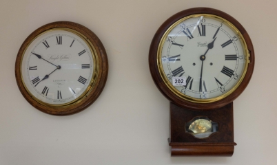 Appraisal: Reproduction walnut drop dial wall clock Commiti of London and