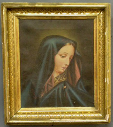 Appraisal: Oil on canvas painting of the Madonna signed N B