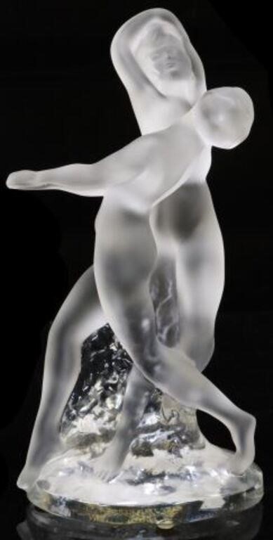 Appraisal: French Lalique art glass figure group Deux Danseuses Two Dancers