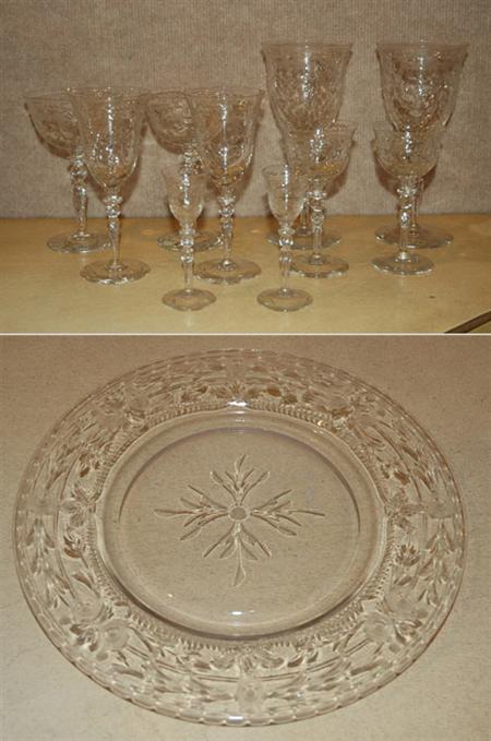 Appraisal: Group of Cut Glass Stemware Together with Eight Cut Glass