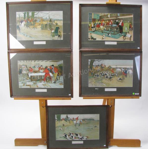 Appraisal: Set of five Fallowfield fox hunt prints Cecil Aldin series