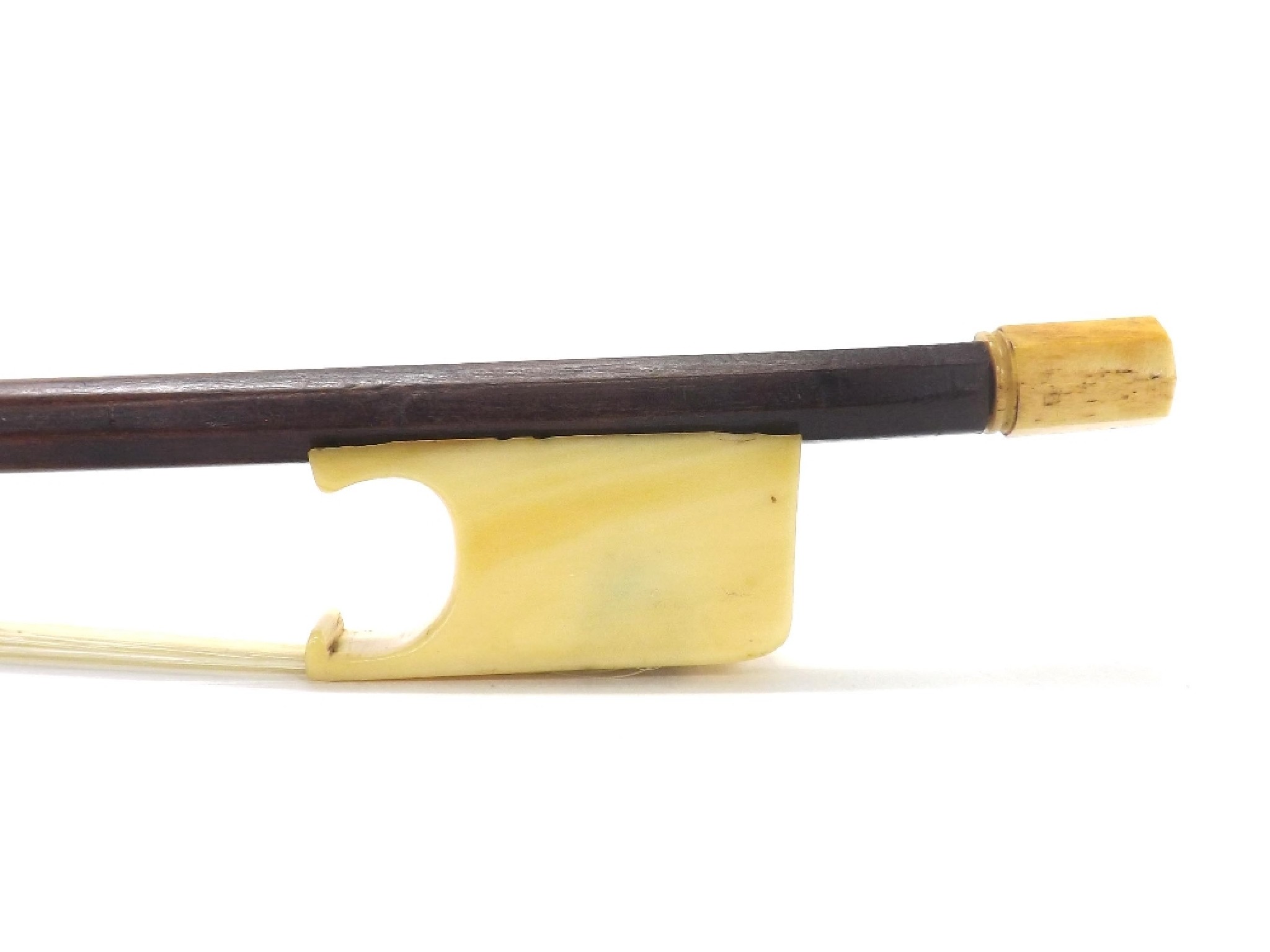 Appraisal: English ivory mounted violoncello bow circa the stick round the