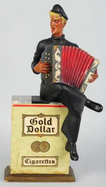 Appraisal: Gold Dollar Cigarettes Advertising Figure European s Plaster paper and