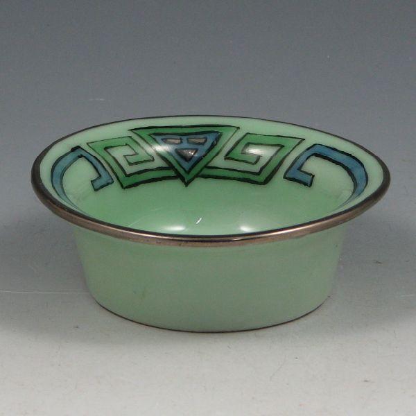 Appraisal: Arts Crafts bowl with blue and green design with silver