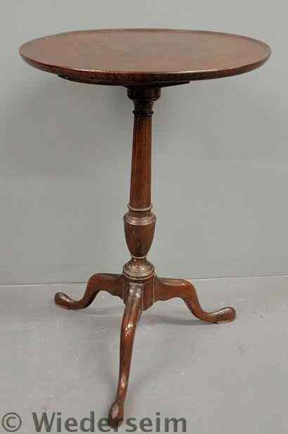 Appraisal: Mahogany dish top candlestand c with an urn-form shaft and