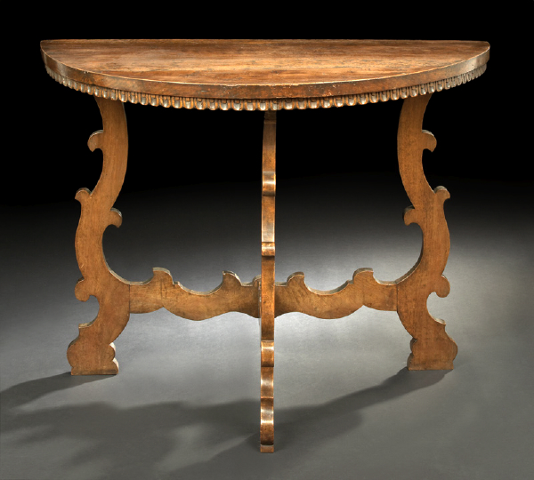 Appraisal: Spanish Provincial Walnut Side Table fourth quarter th century the