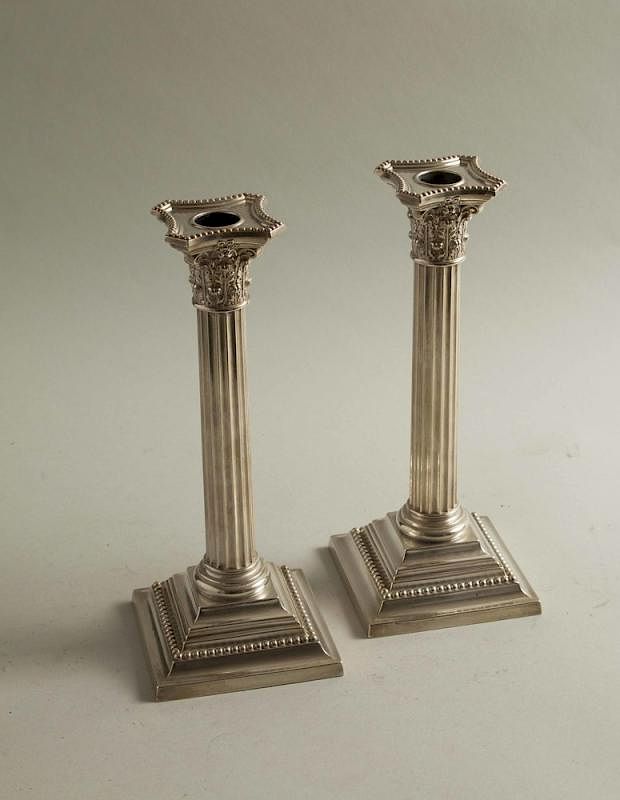 Appraisal: Pair of Gorham Sterling Candlesticks Pair of Gorham sterling Corinthian