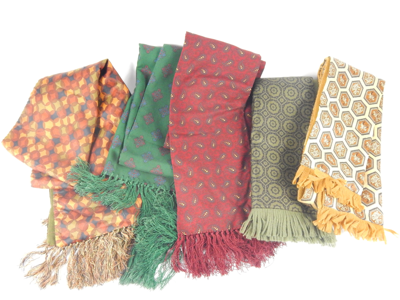 Appraisal: Five gentleman's dress scarves Tootal Duggie and Oxford