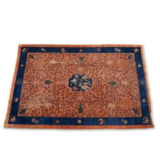 Appraisal: Chinese carpet approx ' x ' Circa s orange field