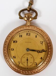 Appraisal: ILLINOIS OPEN FACE KT GOLD POCKET WATCH ILLINOIS OPEN FACE