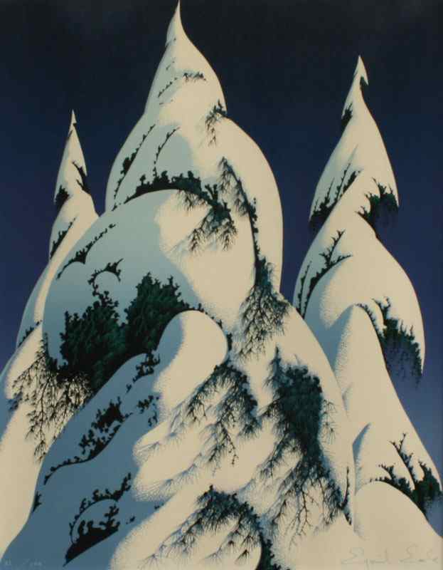 Appraisal: EARLE Eyvind American - ''Snow Trees'' Serigraph sight size ''